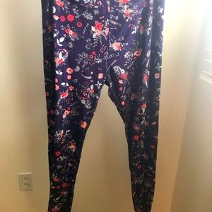 LulaRoe Purple Floral T&C Leggings